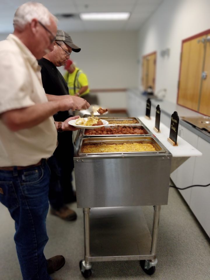 Catering buffet style meal at the Hartford Volunteer Fire house